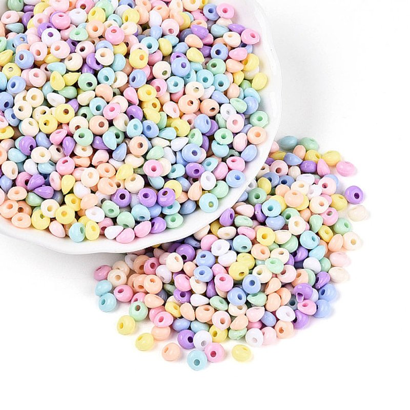 Perles Acryliques Opaques en Forme de Goutte, Couleurs Variées, 11630pcs/500g — Perles à bijoux