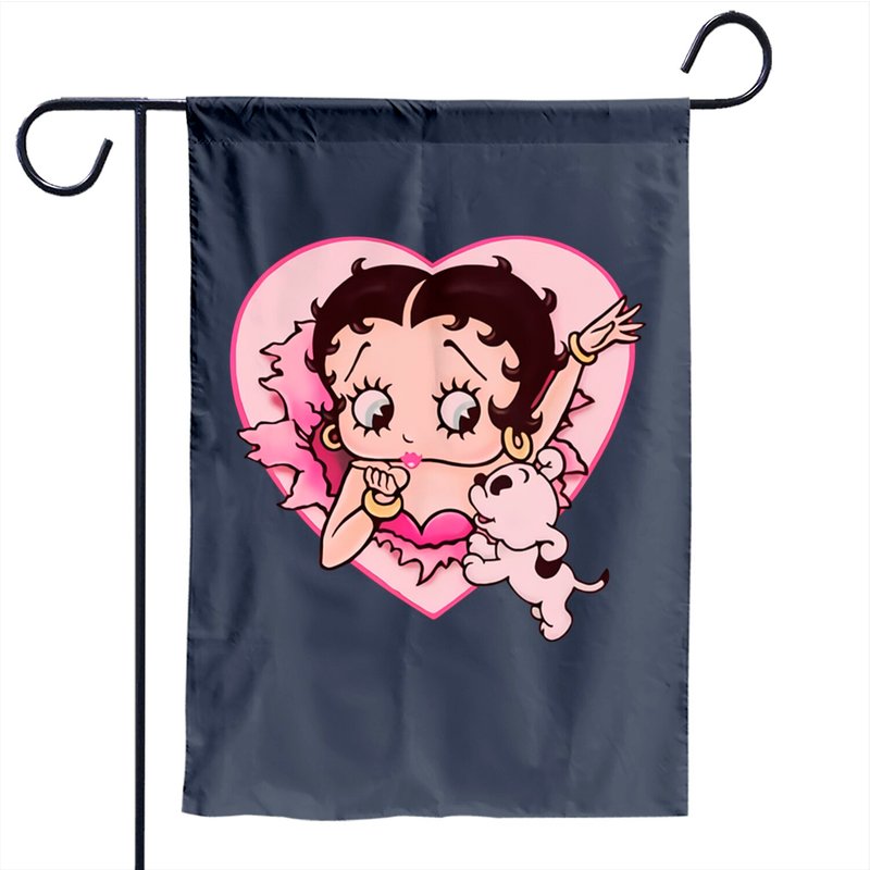 Drapeau de jardin Betty Boop Love Dog pour usage extérieur — Drapeaux décoratifs