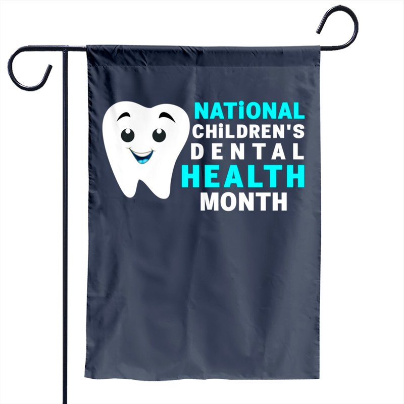 Drapeau de jardin Santé dentaire - Mois national de la santé dentaire des enfants — Drapeaux décoratifs