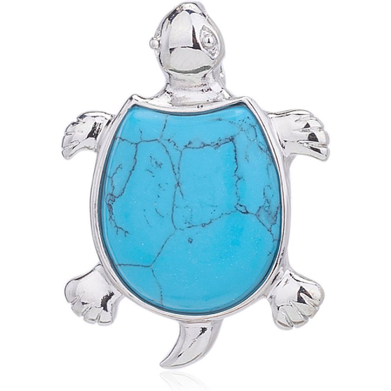 Pendentifs en turquoise synthétique avec charme tortue en laiton