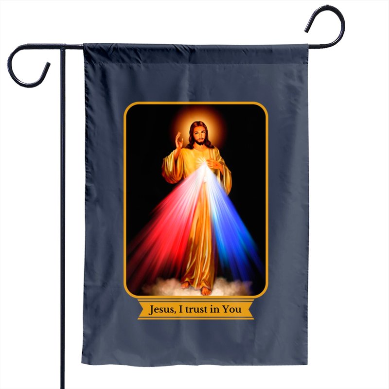 Funny Jesus Garden Flag Divine Mercy I Trust In You — Decorative Flags