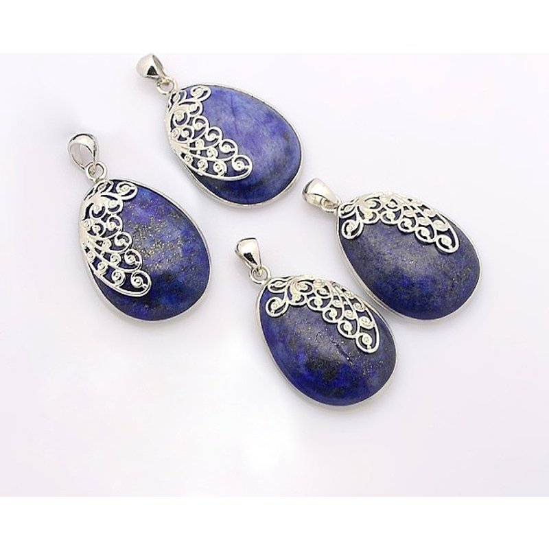 Charmants Pendentifs en Lapis Lazuli en Forme de Goutte de Fleur — Breloques et pendentifs