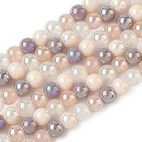 Electroplate Gradient Color Glass Beads Strands, Medium Purple, 6mm — Jewelry Beads
