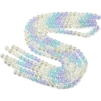 Brins de perles en verre électroplaqué, rondes facettées, lilas, 8 mm — Perles à bijoux
