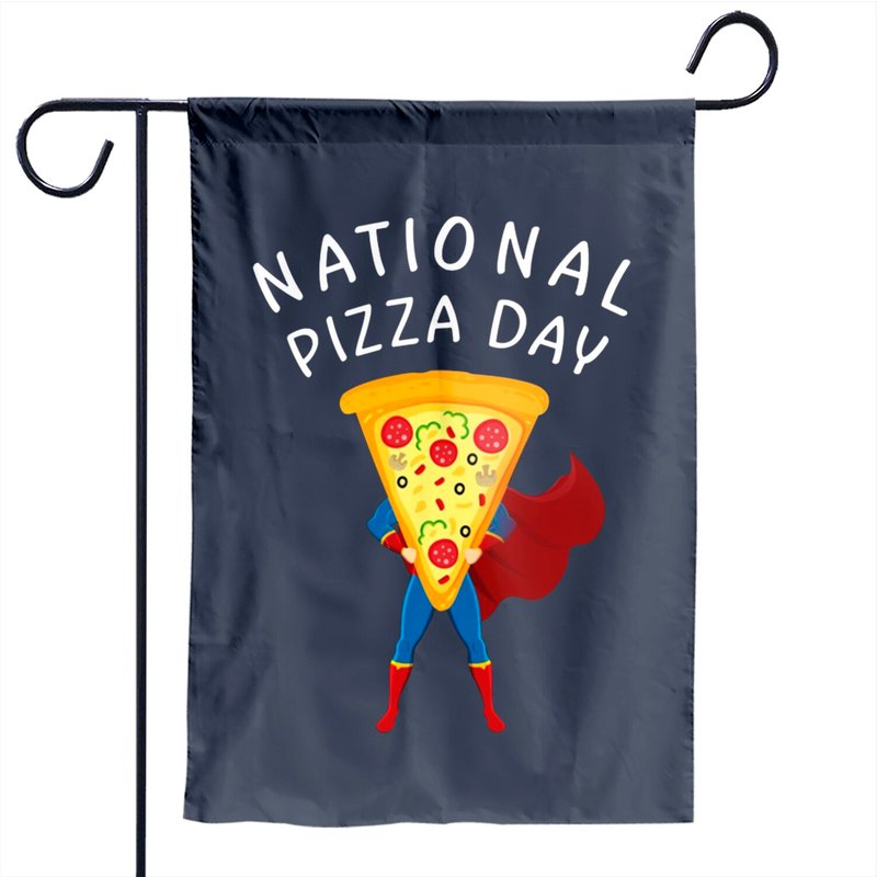 National Pizza Day Garden Flag by Printerval — Decorative Flags