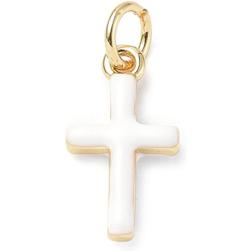 18K Gold Plated Eco-Friendly Brass Enamel Cross Charm Pendant — Charms & Pendants