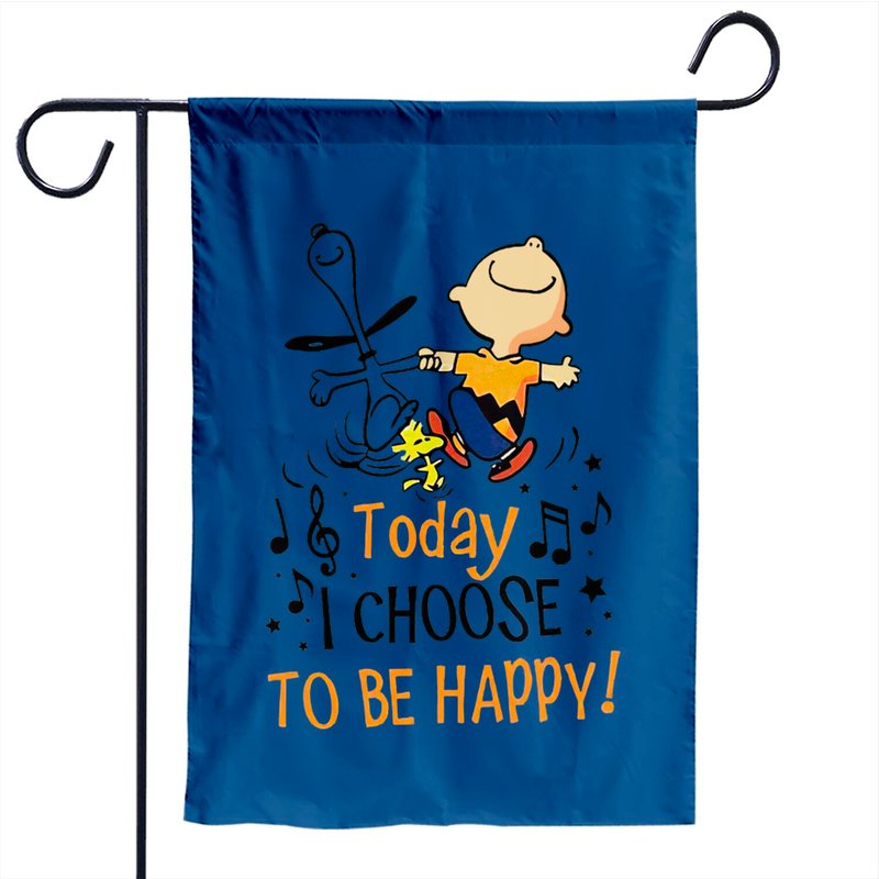 Drapeau de jardin Charlie Brown : Aujourd'hui, je choisis d'être heureux — Drapeaux décoratifs
