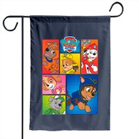 Drapeau de jardin Paw Patrol avec groupe de chiots en formes — Drapeaux décoratifs