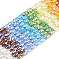 Electroplate Glass Beads Strands, Rectangle, Faceted, Mixed Colors — Jewelry Beads