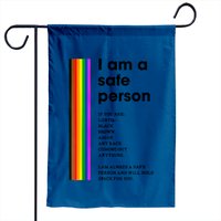 I Am A Safe Person LGBTQ Ally Safe Space Pride Rainbow Garden Flag — Decorative Flags