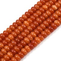 Brins de perles de jade blanc naturel teinté, rondelle, brun saddle — Perles à bijoux