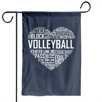 Volleyball Lover Heart Volley Garden Flag for Players and Coaches — Decorative Flags