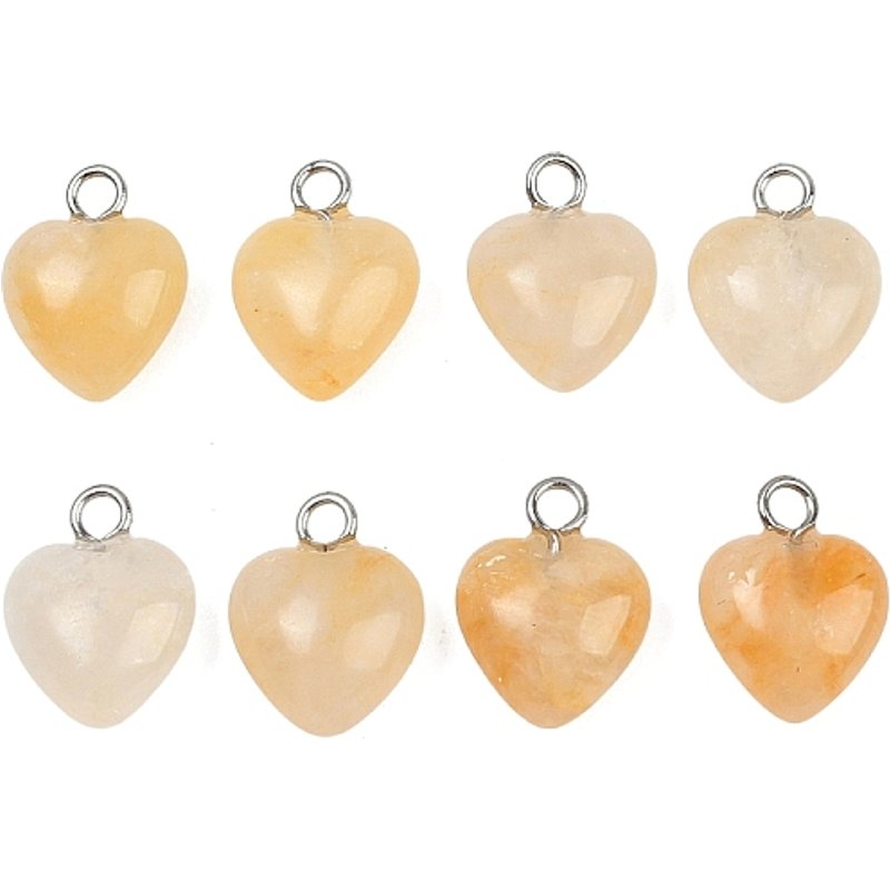 Natural Topaz Jade Charms with Platinum Tone Brass Loops — Charms & Pendants