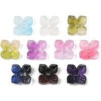 Perles en verre fleuries avec peinture à cuire et métal doré