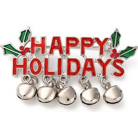 Broche en Émail de Noël avec Rhinestones et Cloche — Broches