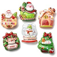 Christmas Theme Opaque Resin Cabochons, Mixed Shapes and Colors