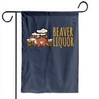 Drapeau de jardin Funny Beaver Liquor Animal Pun pour amateurs de bière — Drapeaux décoratifs