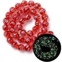 Brins de Perles Lampwork en Sable Glod Faits Main, Rouges, 9-11mm