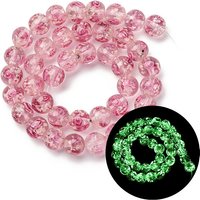 Fils de Perles Lampwork Roses Lumineuses dans le Noir — Perles à bijoux