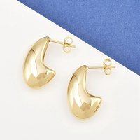 304 Stainless Steel Teardrop Stud Earrings with 18K Gold Plating — Costume Jewelry