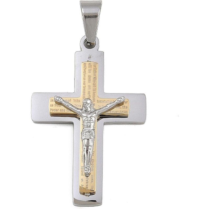Pendentif en Acier Inoxydable Thème Jésus avec Plaquage PVD — Breloques et pendentifs