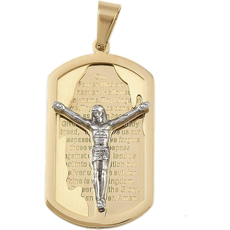 Pendentifs rectangulaires en acier inoxydable 304 - Thème Jésus — Breloques et pendentifs