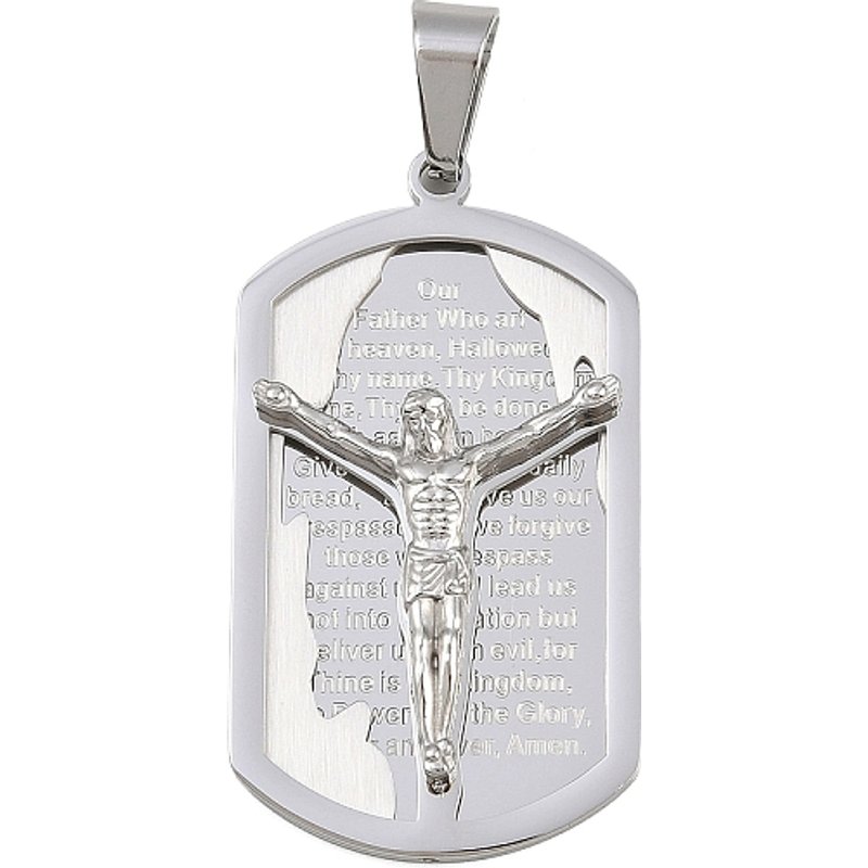 Pendentif rectangulaire en acier inoxydable 304 - Thème Jésus — Breloques et pendentifs