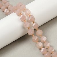 Brins de perles de jade naturel teintées, facettées et torsadées avec perles de semence — Perles à bijoux