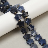 Fils de perles d'aventurine bleue naturelle en forme d'étoile avec perles de rocaille — Perles à bijoux