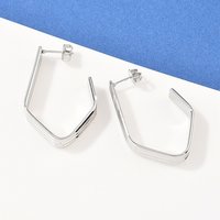 Boucles d'oreilles polygonales en acier inoxydable 304 - Polissage manuel — Bijoux fantaisie