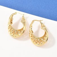 Boucles d'oreilles à clou en acier inoxydable 304, plaqué or 18K