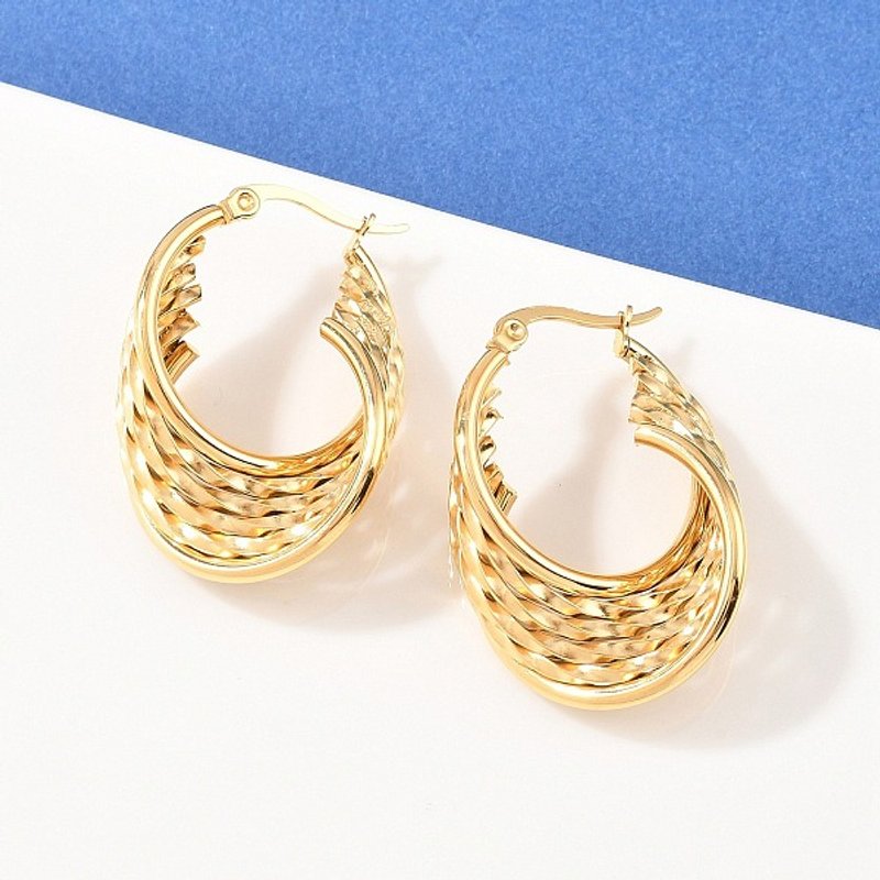 Boucles d'oreilles à clou en acier inoxydable 304, plaqué or 18K — Bijoux fantaisie