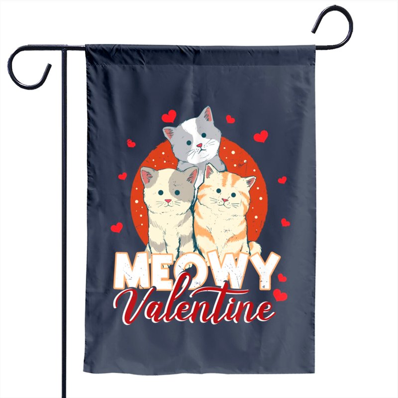 Meowy Valentine Cats Kitten Garden Flag