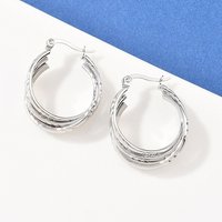 304 Stainless Steel Triple Twist Ring Stud Earrings — Costume Jewelry