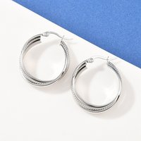 304 Stainless Steel Triple Twist Ring Stud Earrings — Costume Jewelry