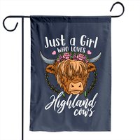 Scottish Highland Cow Garden Flag - Just A Girl Who Loves Highland Cows — Decorative Flags
