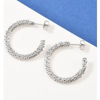 Boucles d'oreilles en acier inoxydable tressé en forme de C — Bijoux fantaisie