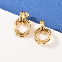 Boucles d'oreilles à clou en acier inoxydable 304, plaquées or 18K — Bijoux fantaisie