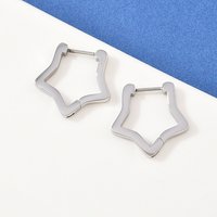 Boucles d'oreilles créoles étoile en acier inoxydable 304 - 20.5x21x3mm — Boucles d'oreilles créoles