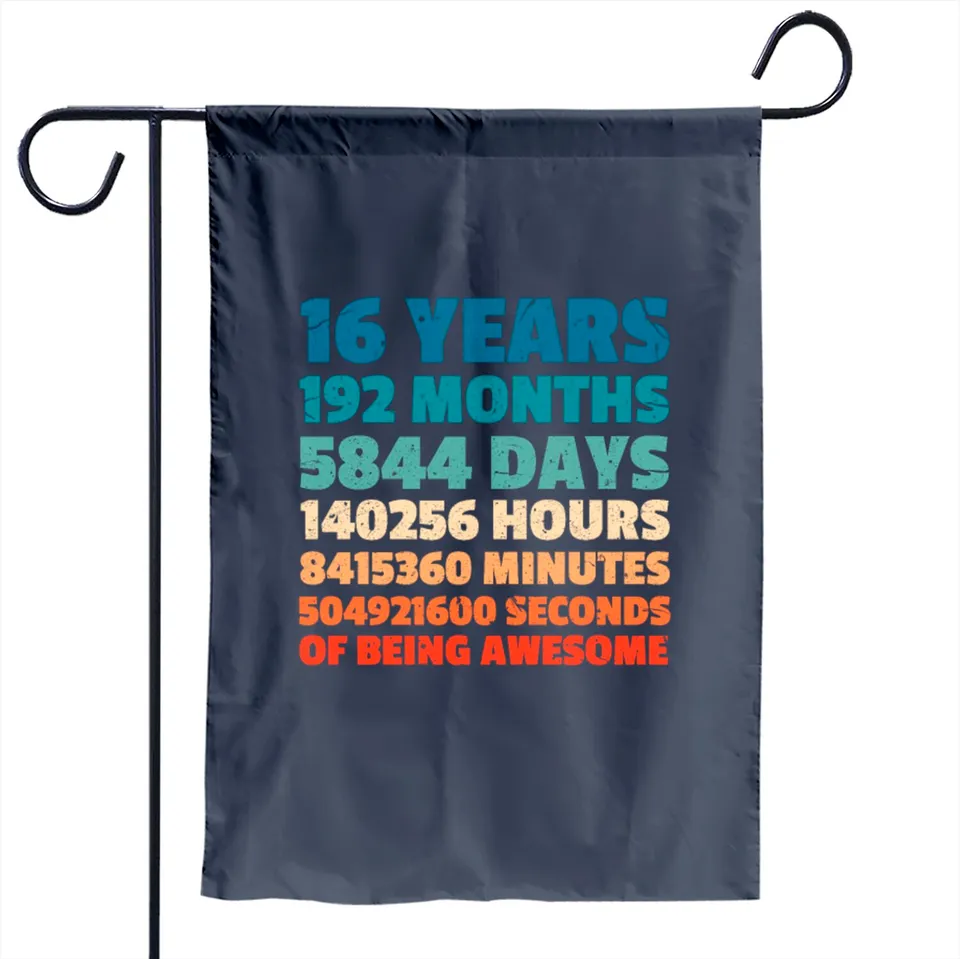 16th Birthday Garden Flag 11.8" x 17.7" Navy by Daniele Caruso — Decorative Flags