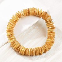 Natural Amber Beaded Stretch Bracelet for Women and Men — Bracelet Women