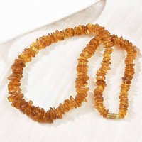 Collier en perles de chips d'ambre naturel avec fermoir en laiton — Collier pendentif
