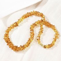 Collier en perles de chips d'ambre naturel avec fermoir en laiton - 19,88 po — Collier pendentif