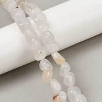 Brins de perles d'agate naturelle, pierres polies, 15,35 pouces — Perles à bijoux