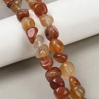 Brins de perles d'agate rouge naturelle, teintées et chauffées, 15,35 pouces — Perles à bijoux