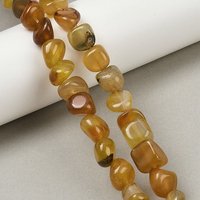 Fil de perles en agate naturelle, teintées et chauffées, 38pcs — Perles à bijoux