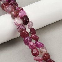 Brins de perles d'agate naturelle, teintées et chauffées, Old Lace, 15.35 pouces — Perles à bijoux