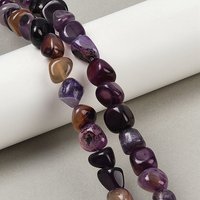 Brins de Perles d'Agate Naturelle, Nuggets Violets Teints, 15.35 pouces — Perles à bijoux
