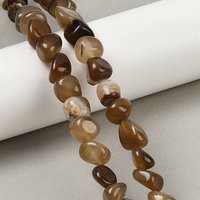 Natural Agate Beads Strands, Dyed Tumbled Stone Nuggets, Coffee — Jewelry Beads