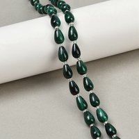 Brins de perles de malachite naturelle en forme de goutte, 9-10.5x6-7mm
